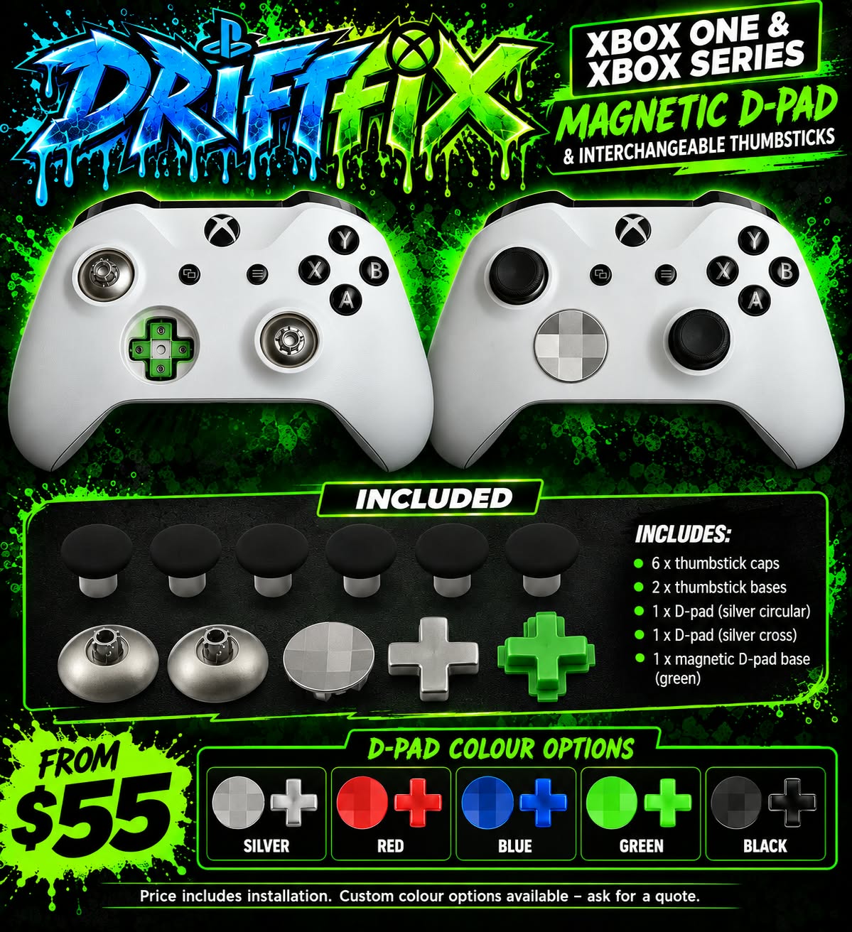magnetic D-pad and interchangeable thumbsticks service
